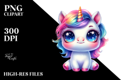 Cute Baby Unicorn in Funny Style PNG Product Image 2