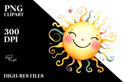 Very Simple Whimsical Smiling Sun PNG Product Image 2