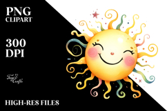 Very Simple Whimsical Smiling Sun PNG Product Image 2