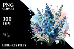 Detailed Stained Delphinium | Clipart Product Image 1