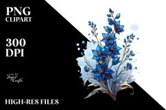 Wooden Delphinium Watercolor Splash | Clipart Product Image 1
