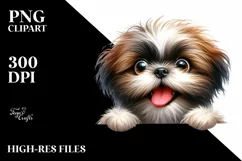 Funny Shih Tzu Watercolor | Sublimation | Clipart Product Image 3