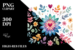 Boho Flower Heart PNG Product Image 2