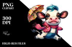 Vibrant Drawing Baby Cow PNG Product Image 2