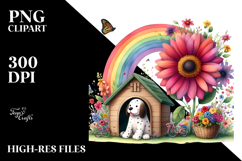 Watercolor Dog House Flower Rainbow Bird Butterfly | Product Image 2
