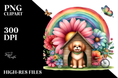Watercolor Dog House Flower Rainbow Bird Butterfly | Product Image 2