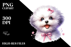 Watercolor Baby Bichon Frise, PNG Product Image 2