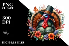 Vibrant Turkey Hat Watercolor | Sublimation | Clipart Product Image 3
