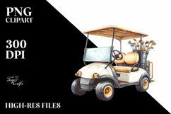 Vintage Golf Cart Confetti Clipart Product Image 1