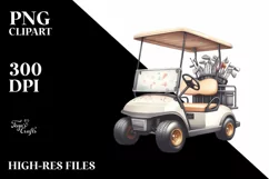 Vintage Golf Cart Confetti Clipart Product Image 3