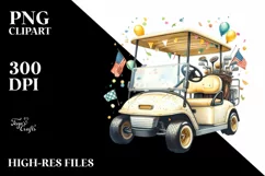 Vintage Golf Cart Confetti Clipart Product Image 3
