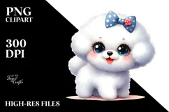 Cartoon Bichon Frise PNG Product Image 2