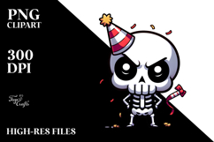 Sarcastic Cartoon Skeleton, Bright PNG Product Image 2