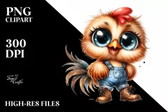Shy Chicken with Farm Jeans | Sublimation | Clipart Product Image 3