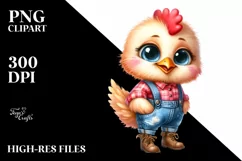 Shy Chicken with Farm Jeans | Sublimation | Clipart Product Image 3