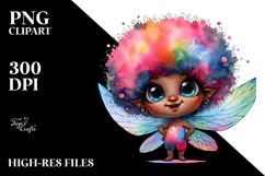 Whimsical Fairy with Afro Haircut PNG Product Image 2
