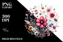 Colorful Wild Flowers Watercolor | Sublimation | Clipart Product Image 1