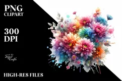 Colorful Bouquet with Chrysanthemum Splash | Sublimation | Product Image 1