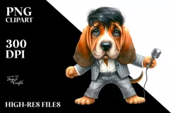 Funny Haircut Bloodhound | Clipart Product Image 1
