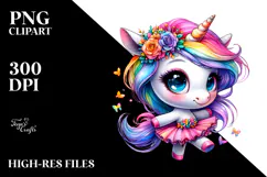 Cute Unicorn Dancing with Cool Haircut PNG Product Image 2