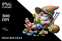 Digital Painting of Gnome with Beach Wear PNG Product Image 2