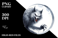 Funny Werewolf Watercolor Image PNG Product Image 2