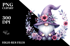 Gnome with Violet Floral PNG Product Image 2