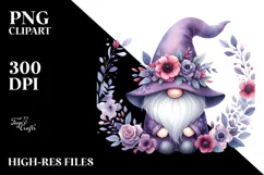 Gnome with Violet Floral PNG Product Image 2