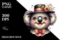 Whimsical Koala Watercolor Portrait Product Image 3