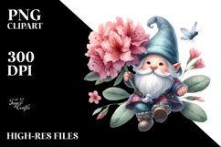 Floating Gnome with Rhododendron PNG Product Image 2