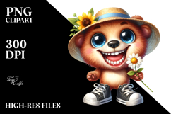 Happy Bear with Sun Hat | Sublimation | Clipart Product Image 2