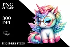 Baby Unicorn with es, Stylish PNG Product Image 3