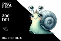 Washed Snail Watercolor Portrait Product Image 1