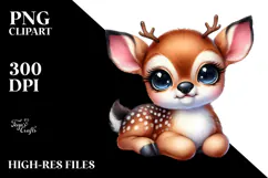 Cute Energetic Baby Deer PNG Product Image 2