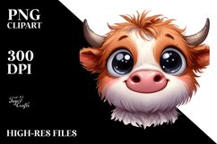 Expressive Highland Cow PNG Product Image 1