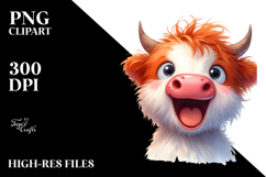 Expressive Highland Cow PNG Product Image 2