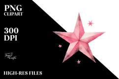 Simple Pinkish Watercolor Star PNG Product Image 2