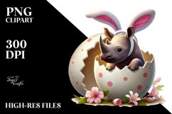 Baby Rhino Exiting Easter Egg PNG Product Image 2