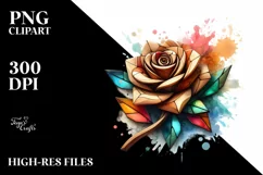 Abstract Wooden Rose | Sublimation Clipart Product Image 3