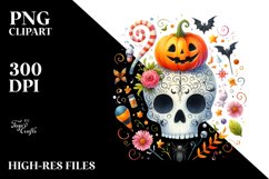 Funny Wimsical Skull Clipart Product Image 1