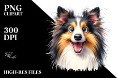 Crazy Funny Collie Smiling Clipart Product Image 1