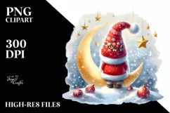 Vibrant Christmas Gnomes with Snowflakes PNG Product Image 3