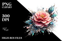 -Like Camellia Watercolor Splash Sublimation Product Image 1