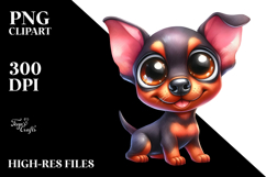Cute Doberman with Big Eyes, PNG Product Image 2