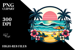 Retro Tropical Beach, Transparent PNG Product Image 2