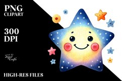 Simple Smiling Star Sublimation PNG Product Image 2