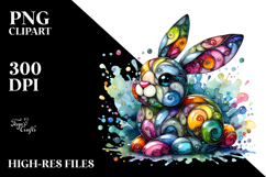 Colorful Bunny, PNG Product Image 2