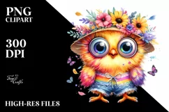 Cute Baby Chicken in Summer Suit | Sublimation | Clipart Product Image 3