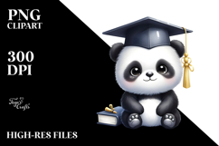 Cute Baby Panda with Graduation Cap, Adorable PNG Product Image 2