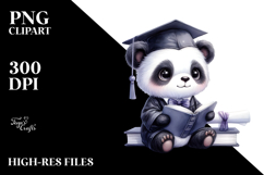 Cute Baby Panda with Graduation Cap PNG Product Image 2